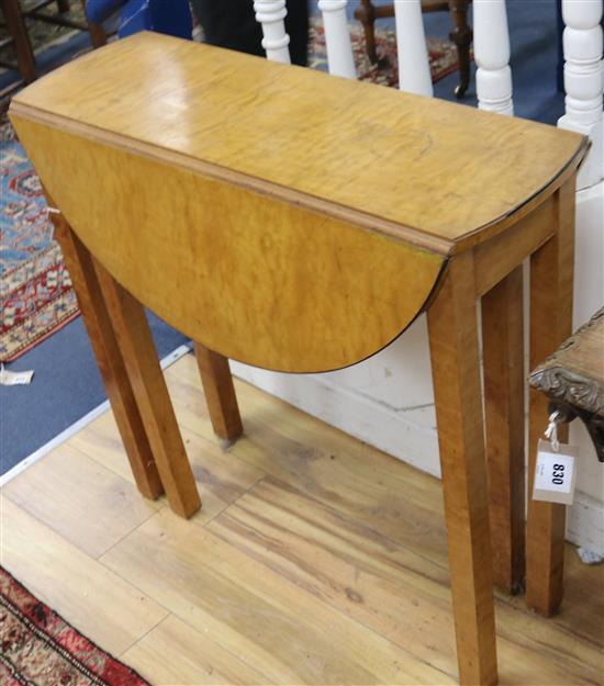 A Swedish Biedermeier birch table W.79cm